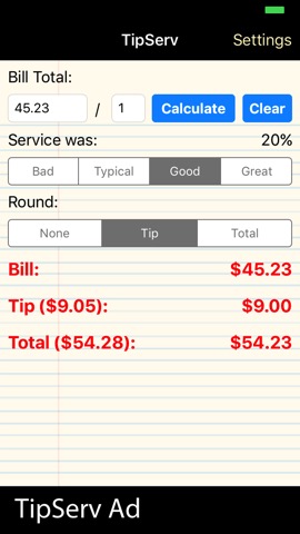 TipServ - Tip Calculatorのおすすめ画像1