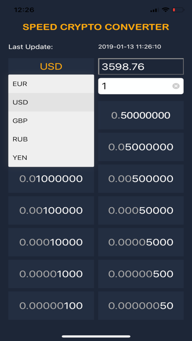 Screenshot #3 pour Speed Crypto Converter
