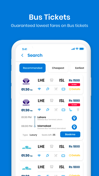 Bus, Flights Booking - Bookme Screenshot