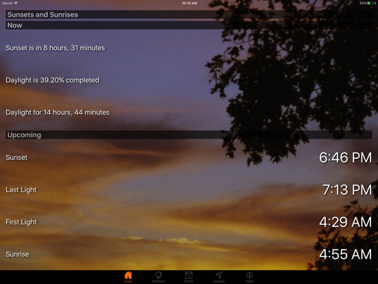 Screenshot #1 for Sunset and Sunrise Times