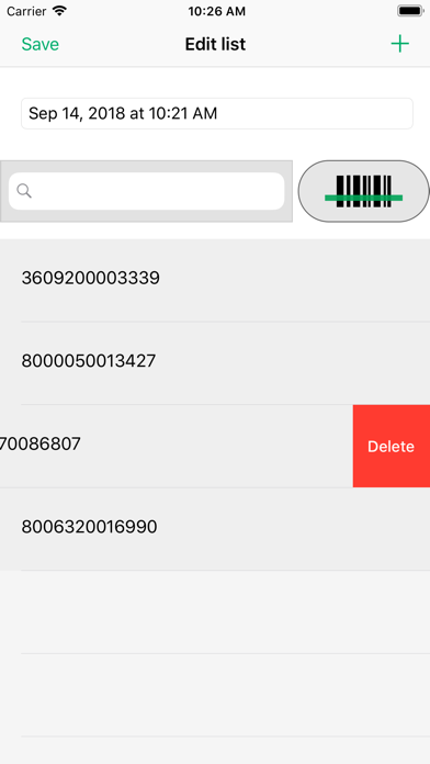 Barcodes by list screenshot 4