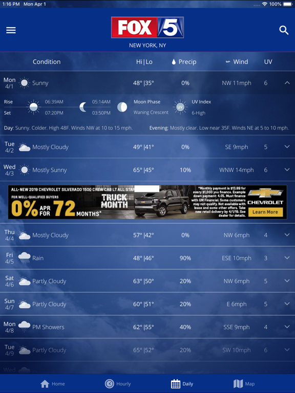 FOX 5 New York: Weather iPad screenshot 4 - Weather app