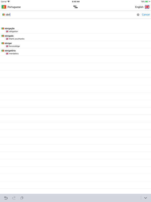 Screenshot #4 pour Portuguese/English Dictionary
