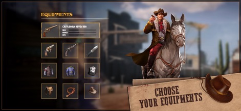West Game - This tool allows players to customize their characters with extensive equipment options, visually displaying a range of weapons and specialized gear.
