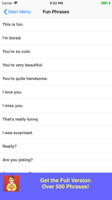 Speak Korean Phrasebook Lite screenshot