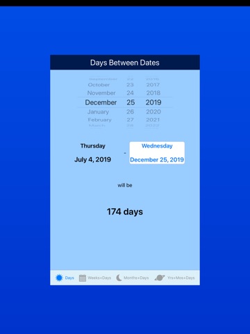 Days between Dates iPad screenshot