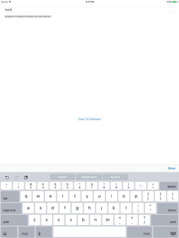 Text To Binary Converter iPad screenshot