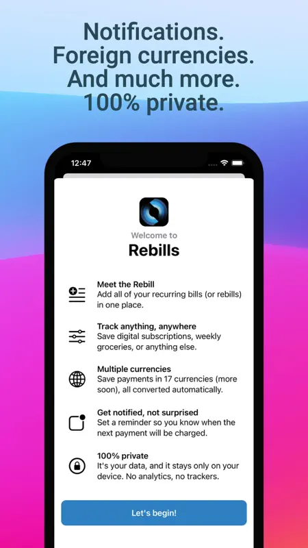 Rebills — Subscription Tracker screenshot 5 of 6