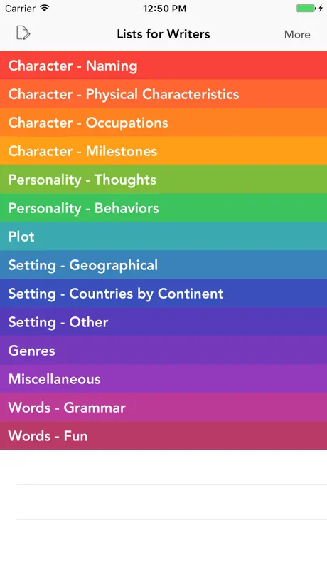 Lists for Writers