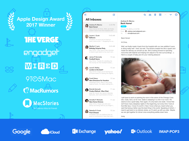 Airmail for Gmail Outlook IMAP Screenshot
