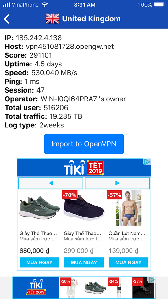 #4. VPN Gate List (iOS) By: Hoang Nguyen Dong