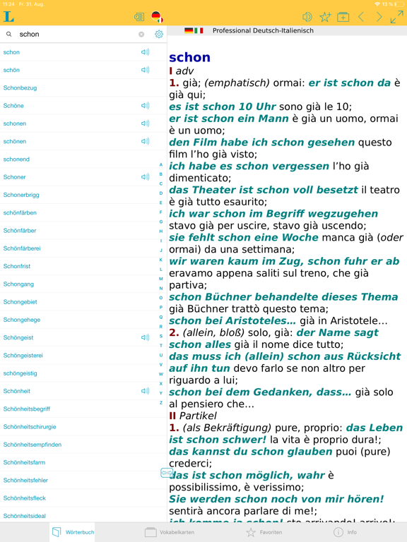 Screenshot #4 pour Italienisch XL Pro Wörterbuch