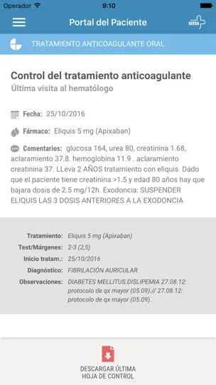 Captura de pantalla de Portal Del Paciente en iPhone 5