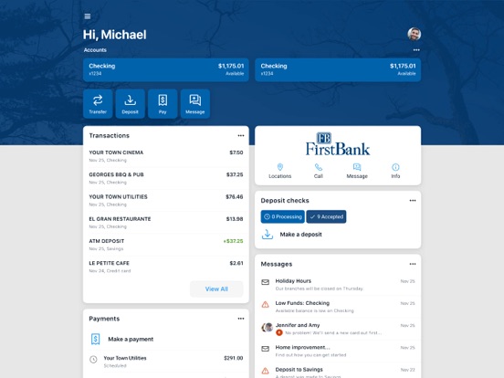 FB Mobile Banking iPad screenshot 1 - Finance app