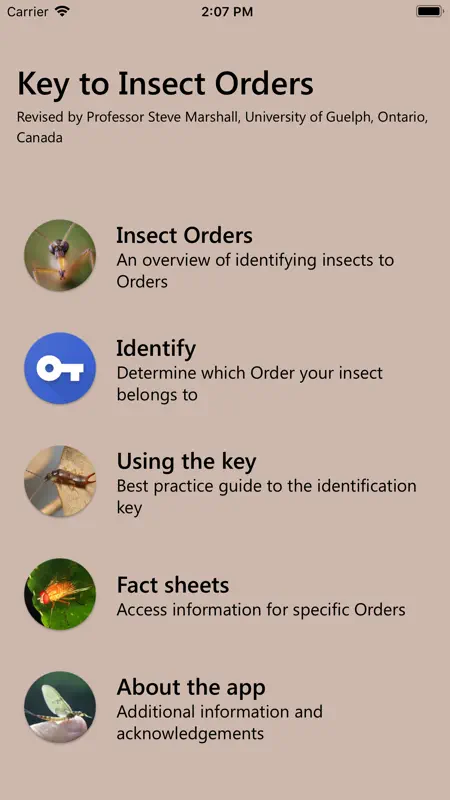 Key to Insect Orders - Revised screenshot 2 of 6