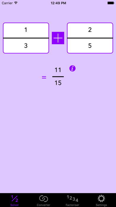 Screenshot #3 pour Fraction Help Calculator