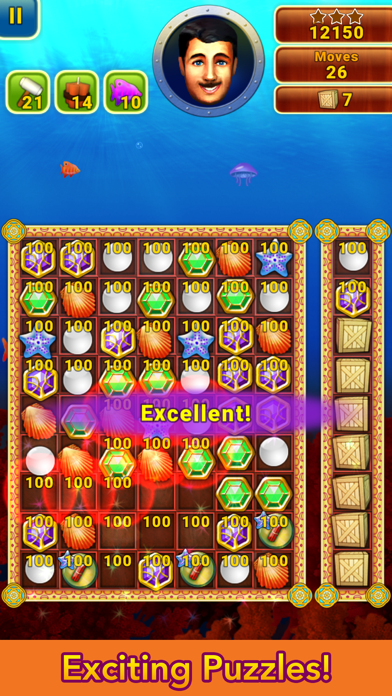 Screenshot #3 pour OceanuX Deluxe - Match 3