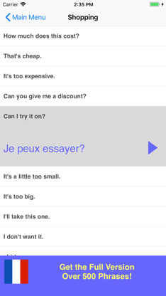 Speak French Phrasebook Lite screenshot 3