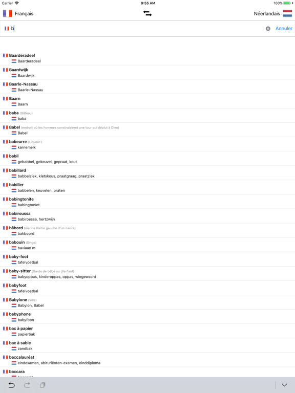Dictionnaire Néerlandais iPad screenshot 4 - Reference app