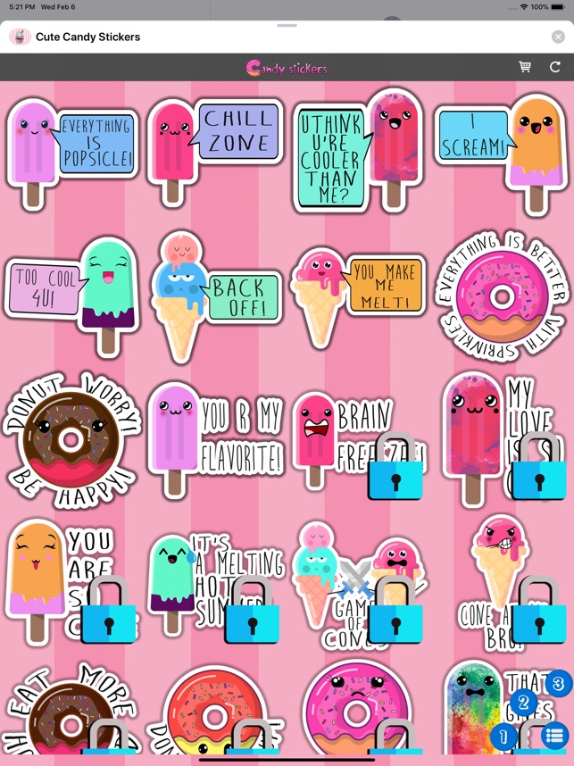 8 Cute Candy Sticker Pack Color- only $12