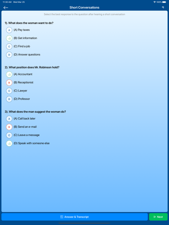 Listening for the TOEIC ® Test iPad screenshot 6 - Education app