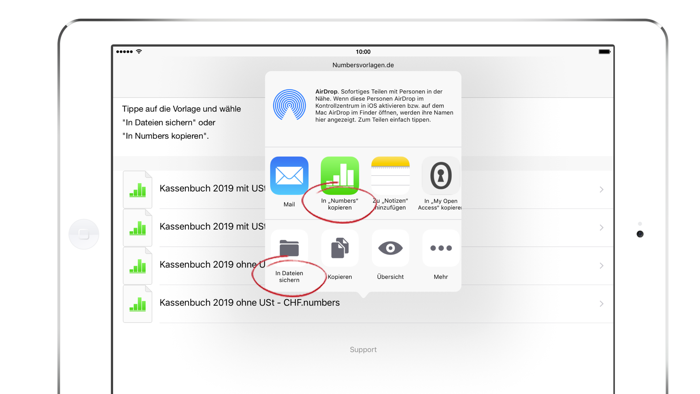 Kassenbuch 2019 für Numbers