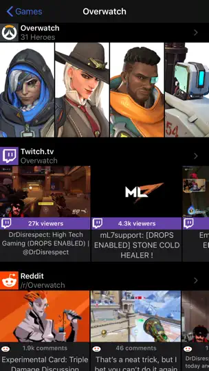 Capture d'écran de Game Connect - Twitch Streams sur iPhone 6