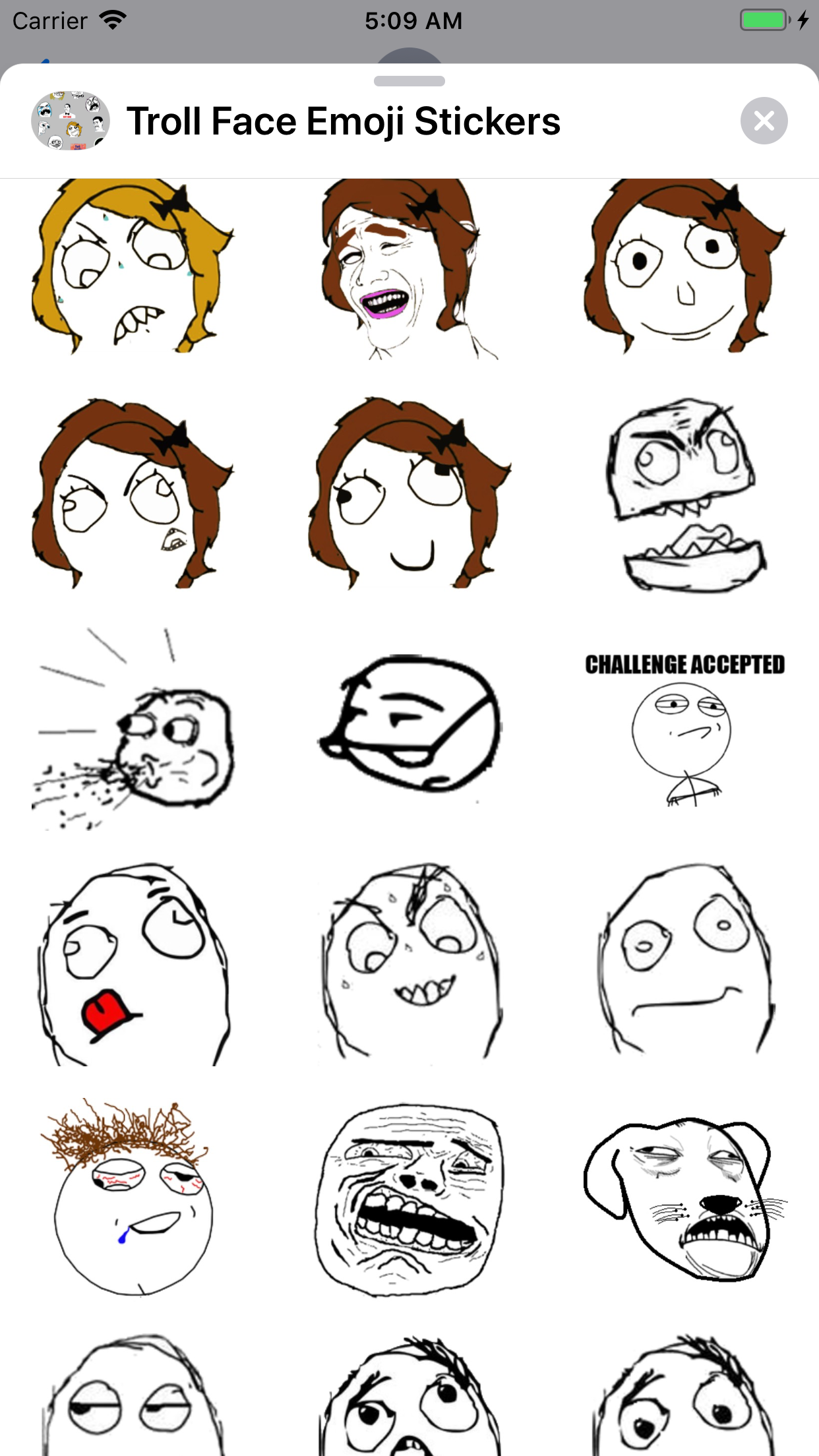 Troll Face Emoji Stickers