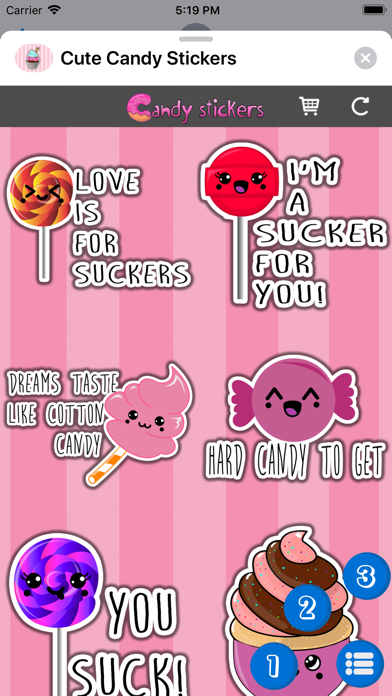 Cute Candy Stickers screenshot 3