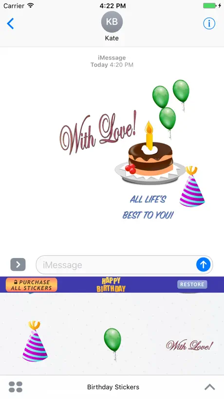 Birthday Stickers - Messages