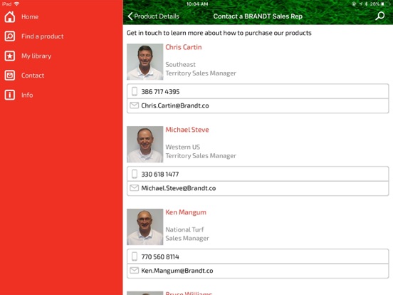 BRANDT Turf Product Finder iPad screenshot