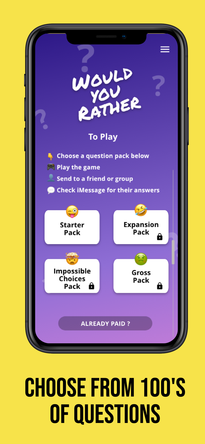 Would You Rather for iMessage