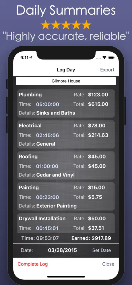 Timesheet Work & Hours Tracker