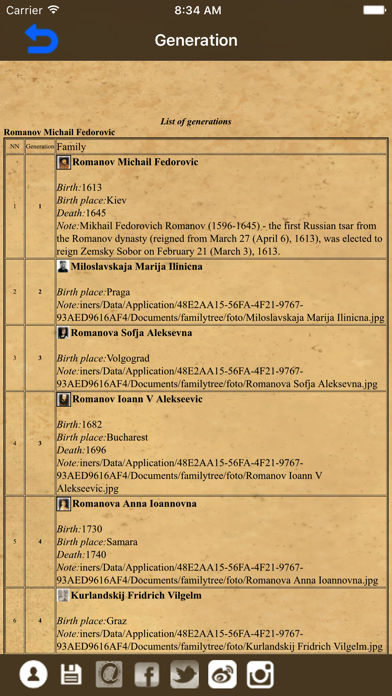 Genealogical trees of families Screenshot