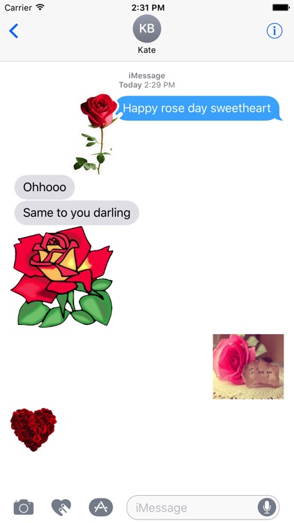 Rose day sticker for iMessage