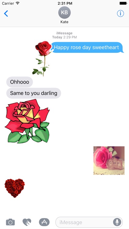 Rose day sticker for iMessage