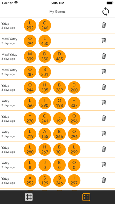 Yatzy Score Sheets Screenshot