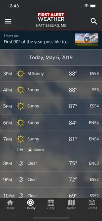 WDAM 7 First Alert Weather: Screenshot 2 von 3