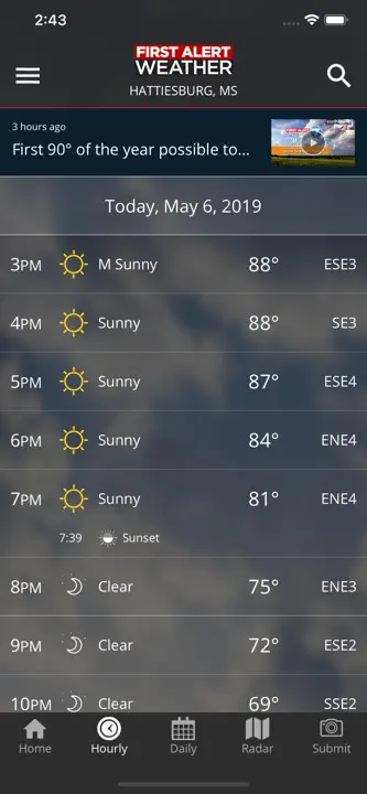 WDAM 7 First Alert Weather: Screenshot 2 von 3
