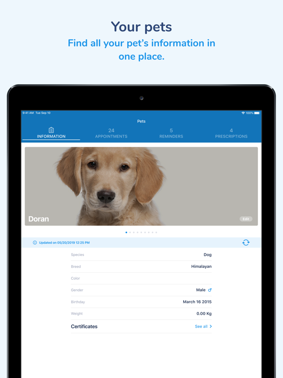 MyPetsWellness iPad screenshot 1 - Business app