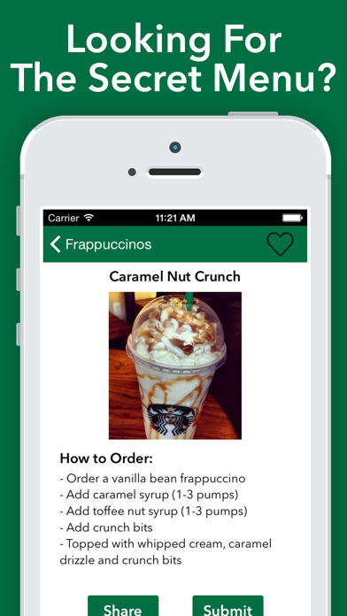 Screenshot #1 pour Secret Menu for Starbucks!