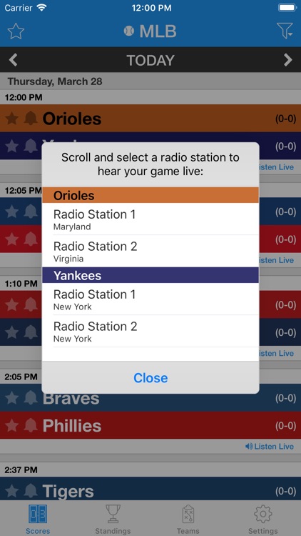 Pro Baseball Live Radio Stream
