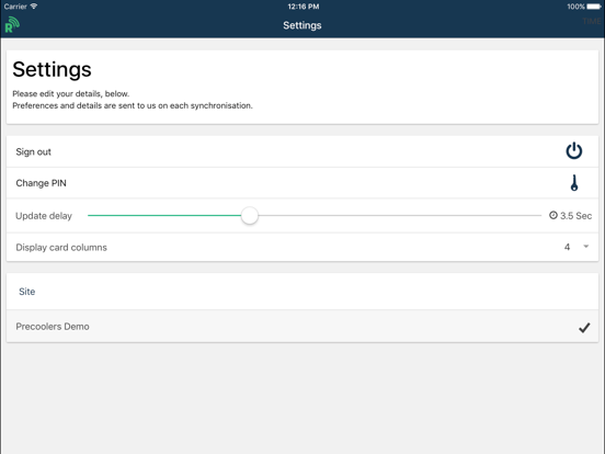 RICADO Temperature Calibration iPad screenshot