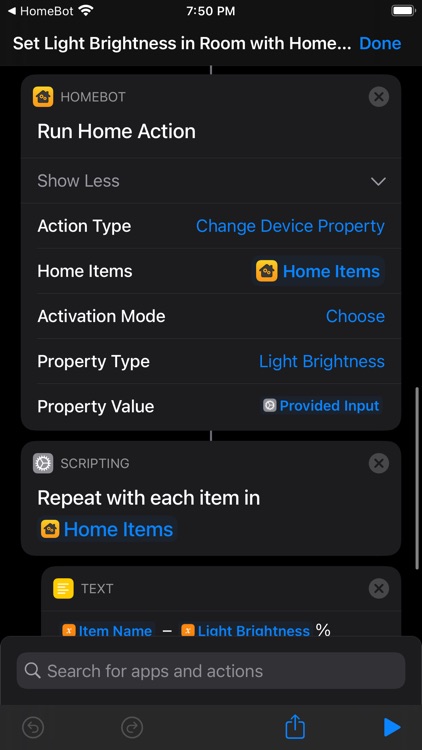 HomeBot for Shortcuts