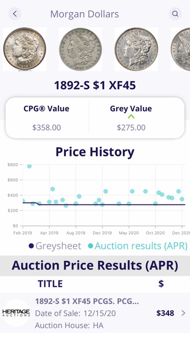 Greysheet: Rare Coin Pricing Screenshot