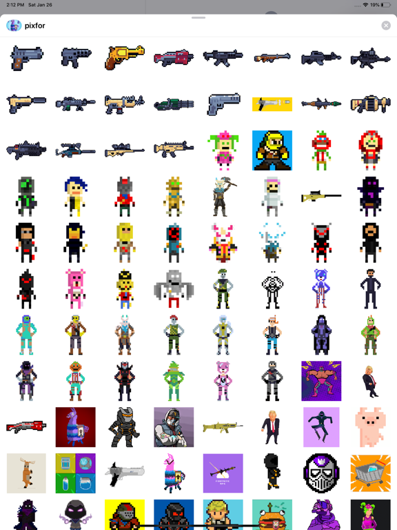 Pixel Stickers for Fortnite iPad screenshot 4 - Stickers app