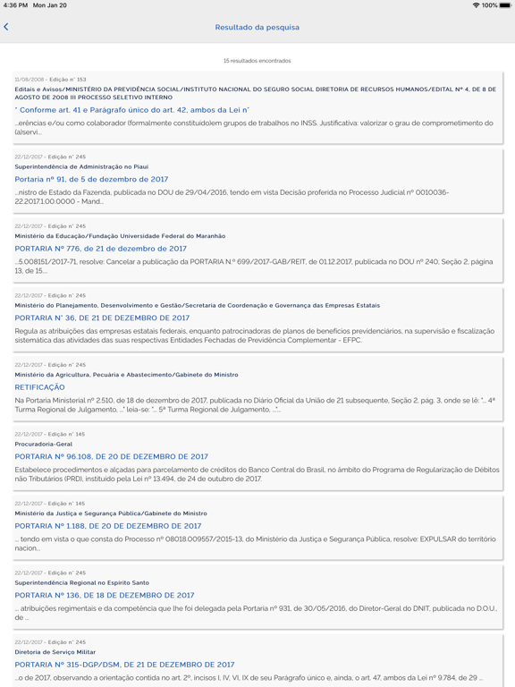 Diário Oficial da União (DOU) iPad screenshot