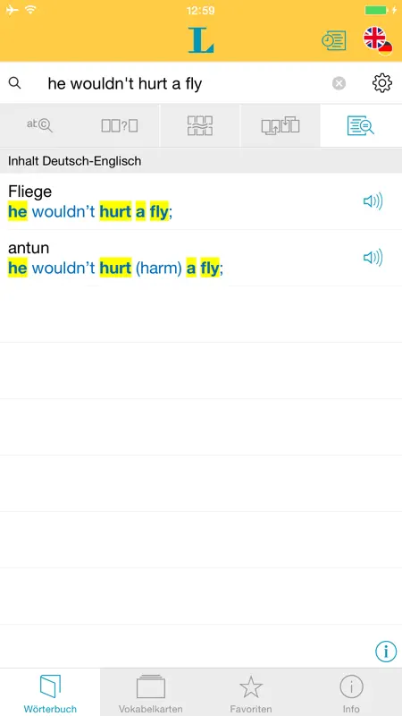 German English XL Dictionary screenshot 2 of 5