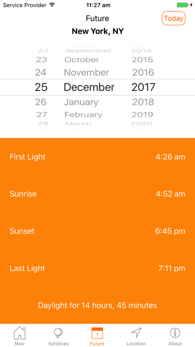 Sunrise Sunset Times Screenshot