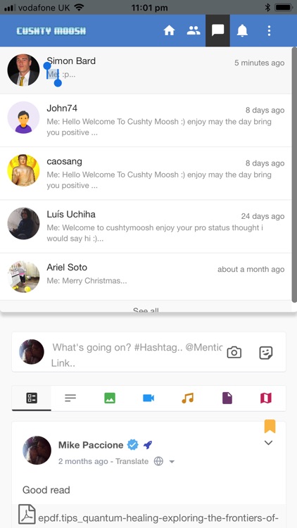 Cushty Moosh Social Media